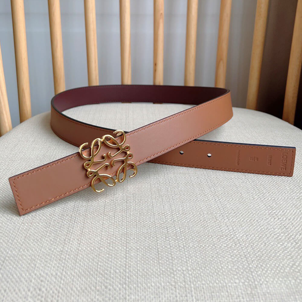 L0ew* Reversible Anagram belt in smooth calfskin 28mm