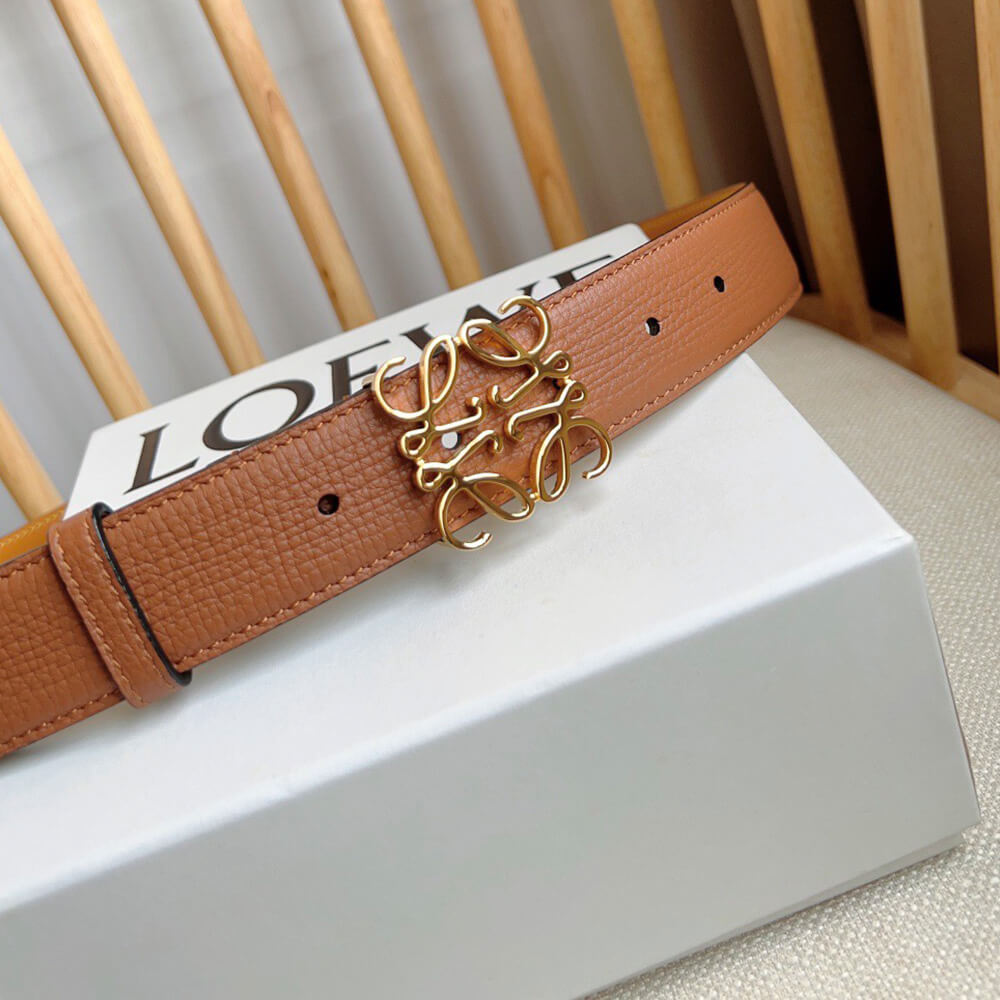 L0ew* Anagram belt in pebble grain calfskin 32mm