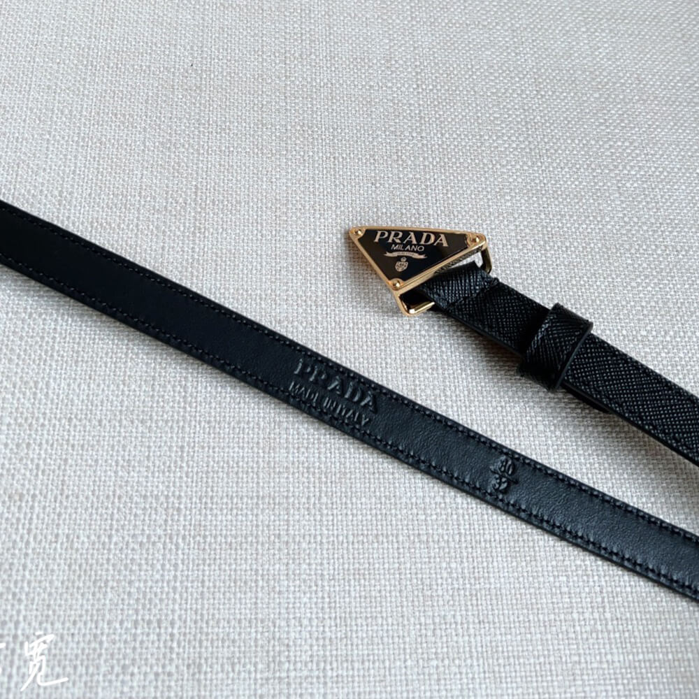 Pra*a Saffiano leather belt