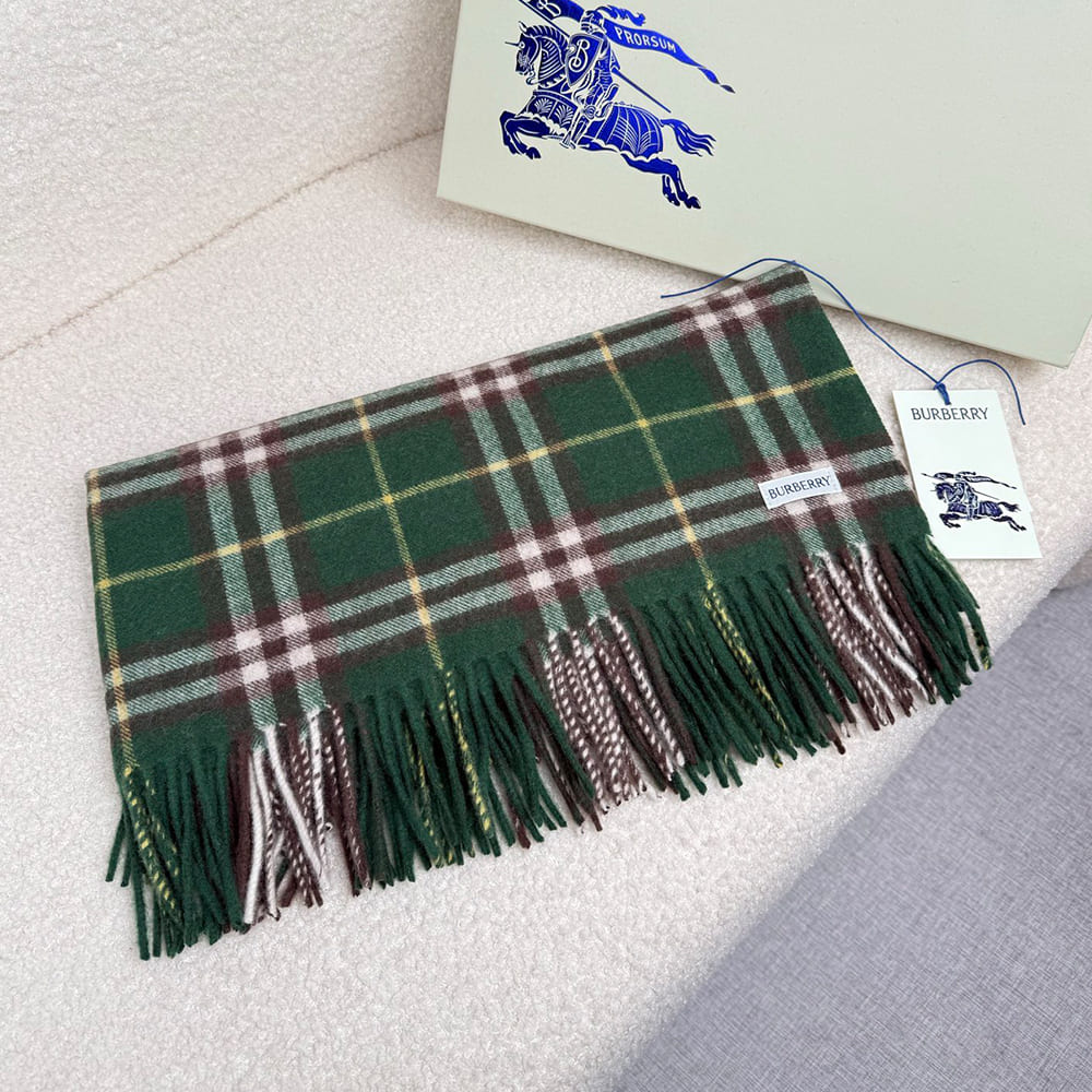 Bv*b*rry Check Cashmere Scarf