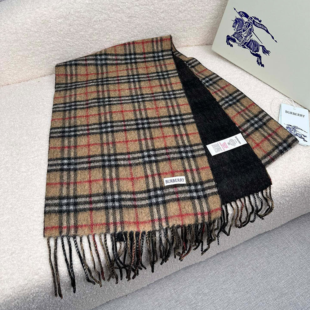 Bv*b*rry Check Cashmere Scarf