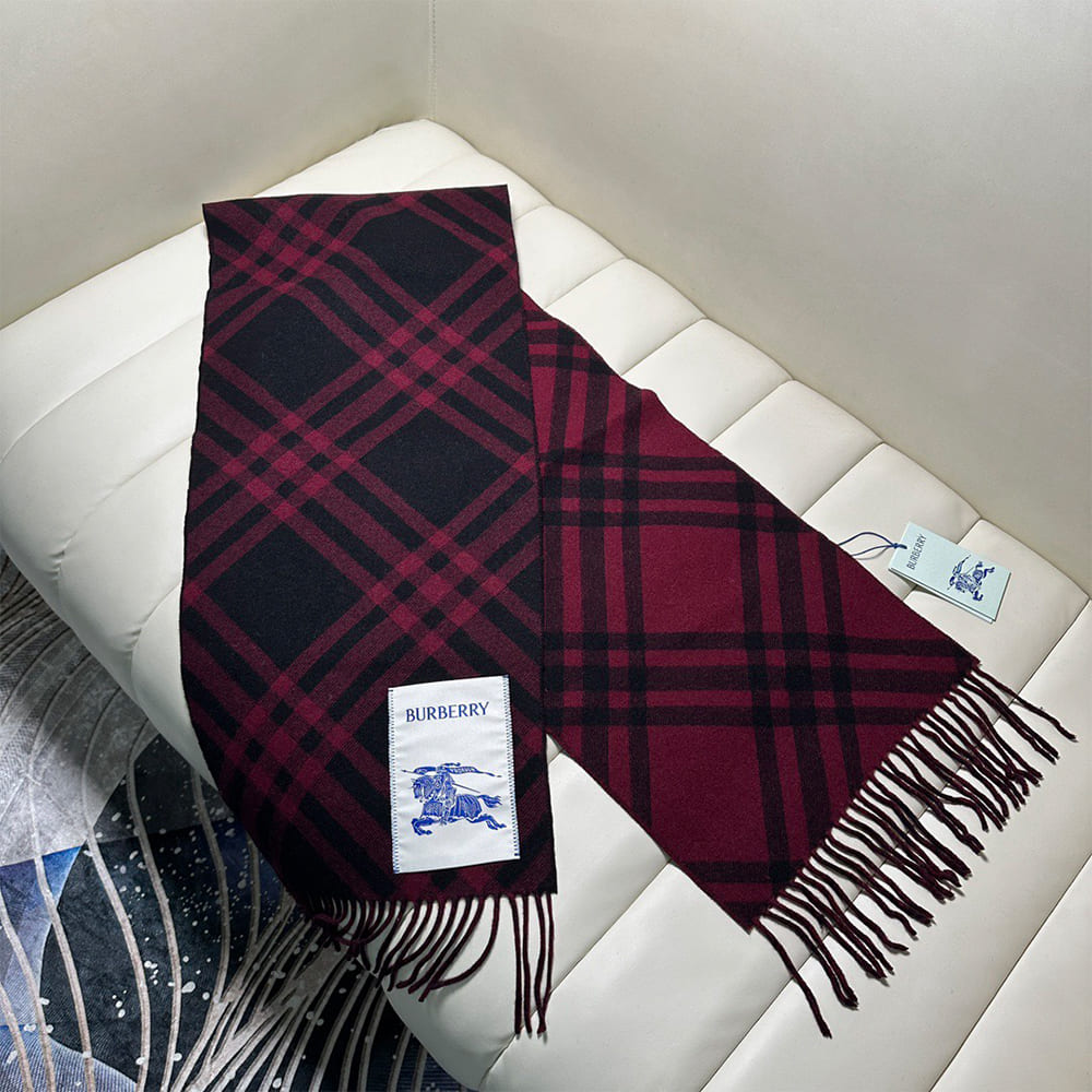 Bv*b*rry Check Cashmere Scarf