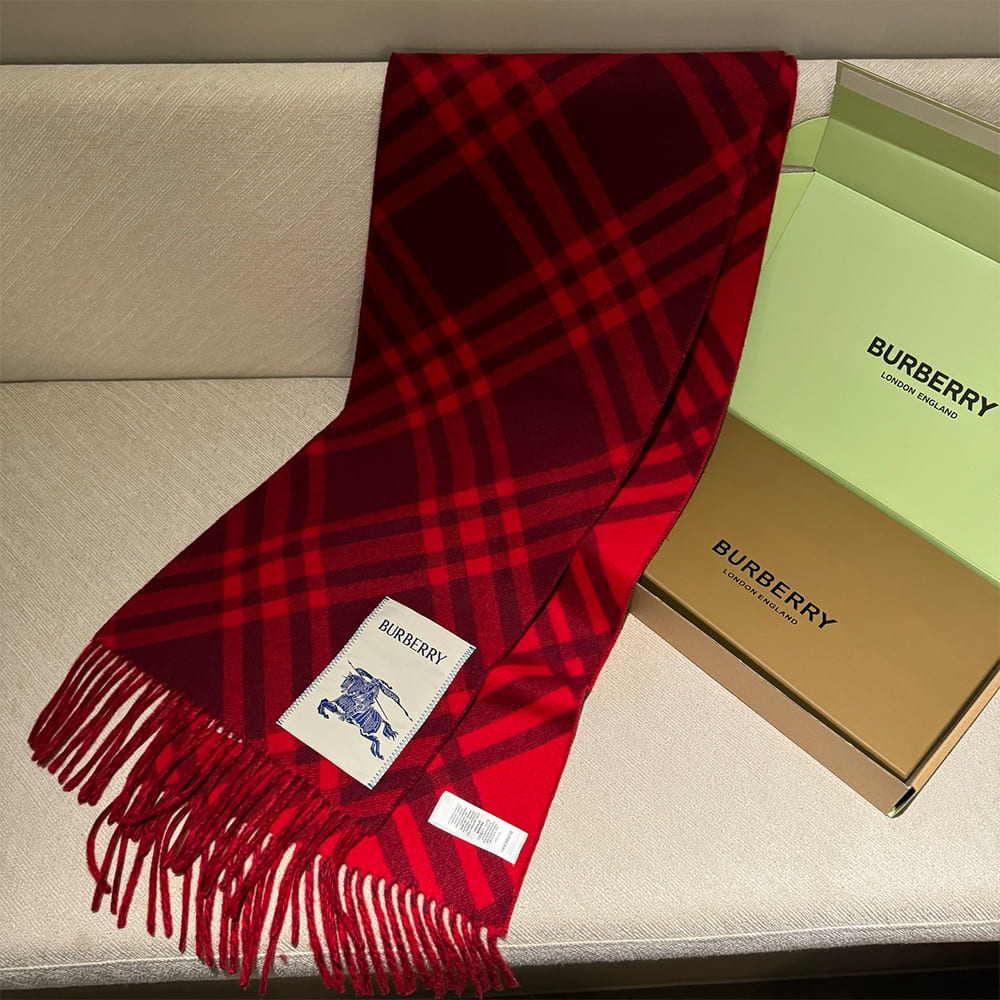 Bv*b*rry Check Cashmere Scarf