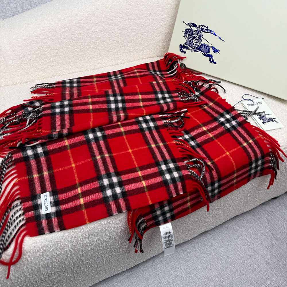 Bv*b*rry Check Cashmere Scarf