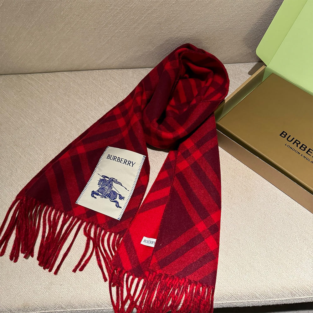Bv*b*rry Check Cashmere Scarf