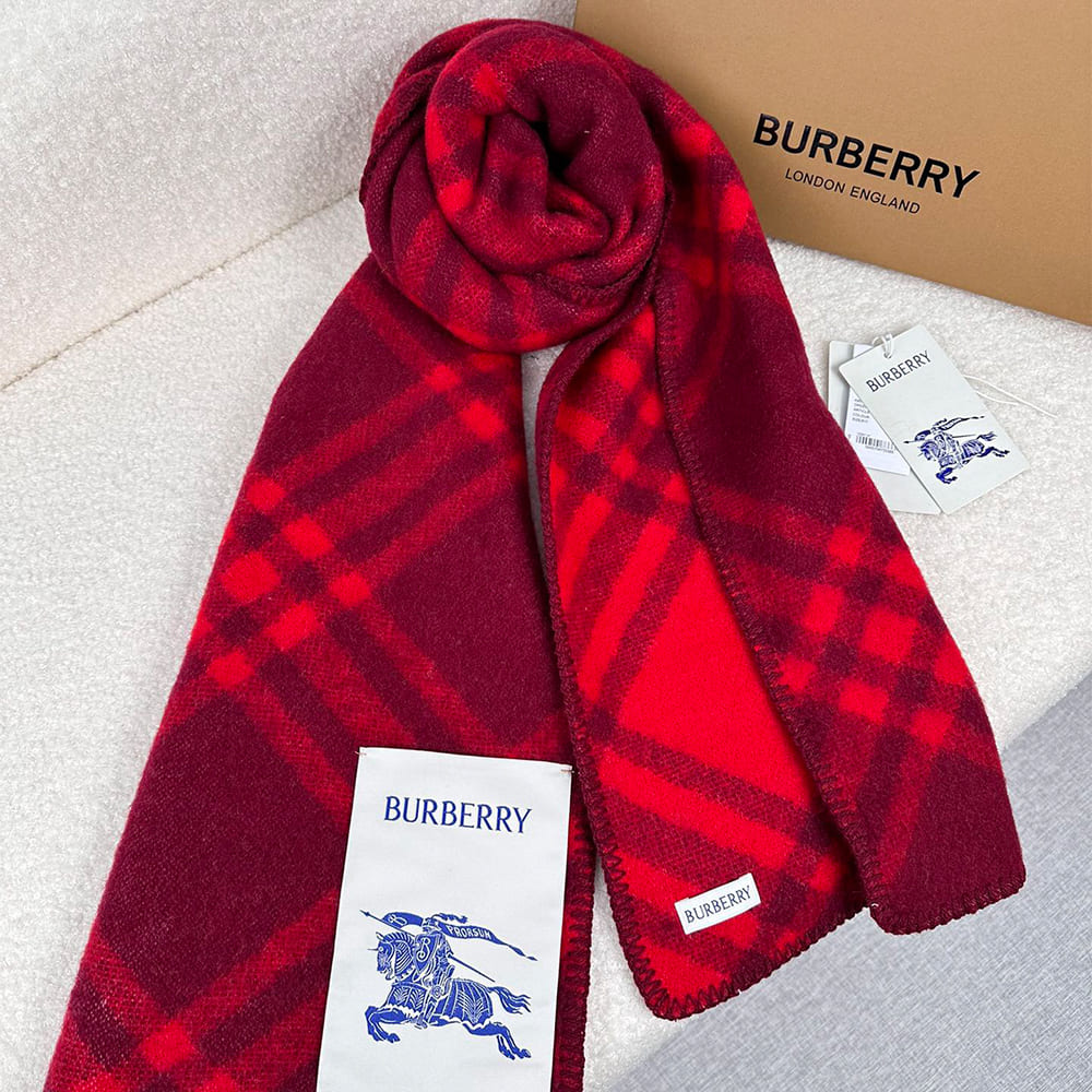Bv*b*rry Check Cashmere Scarf