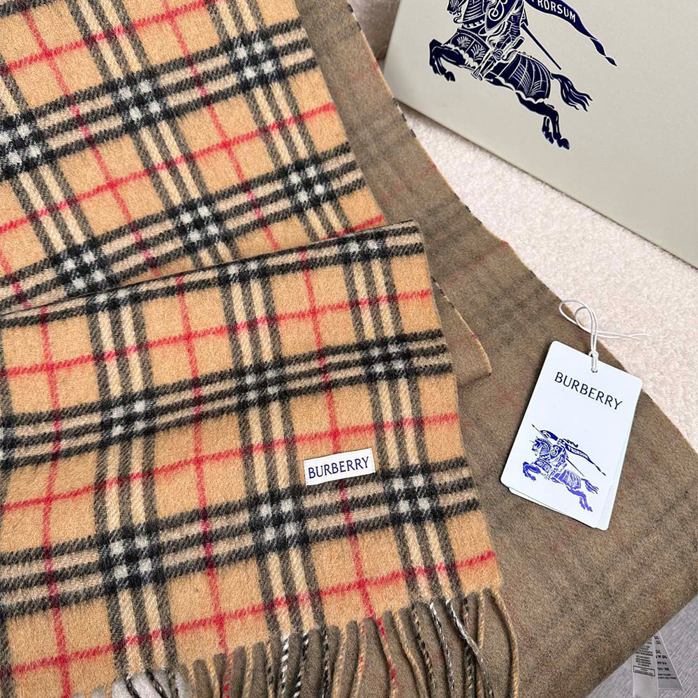 Bv*b*rry Check Cashmere Scarf
