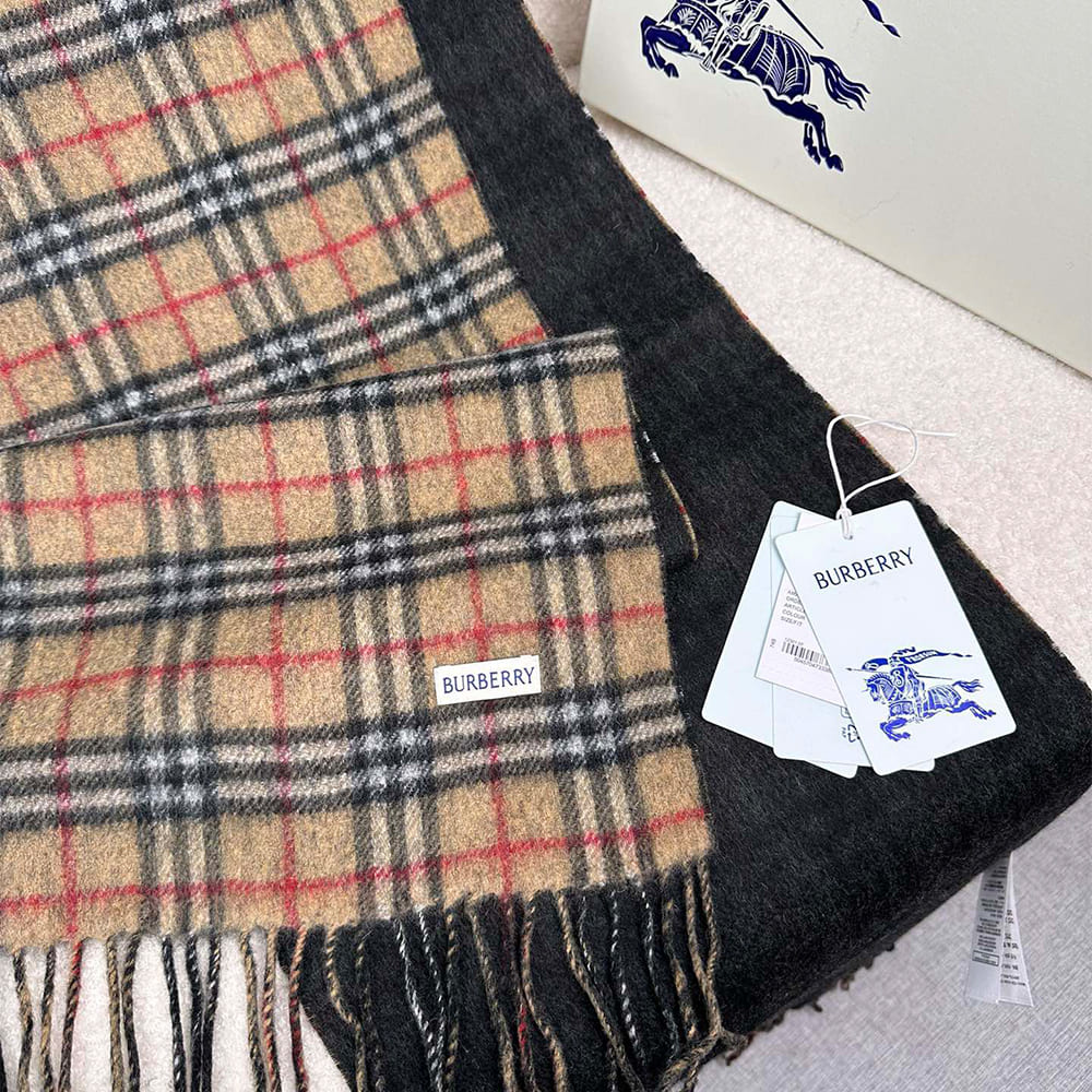 Bv*b*rry Check Cashmere Scarf