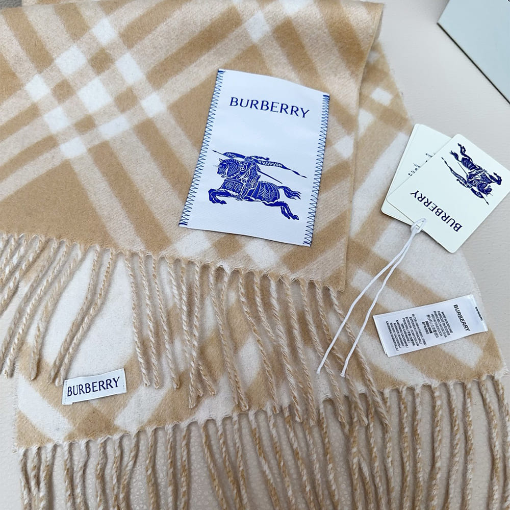 Bv*b*rry Check Cashmere Scarf