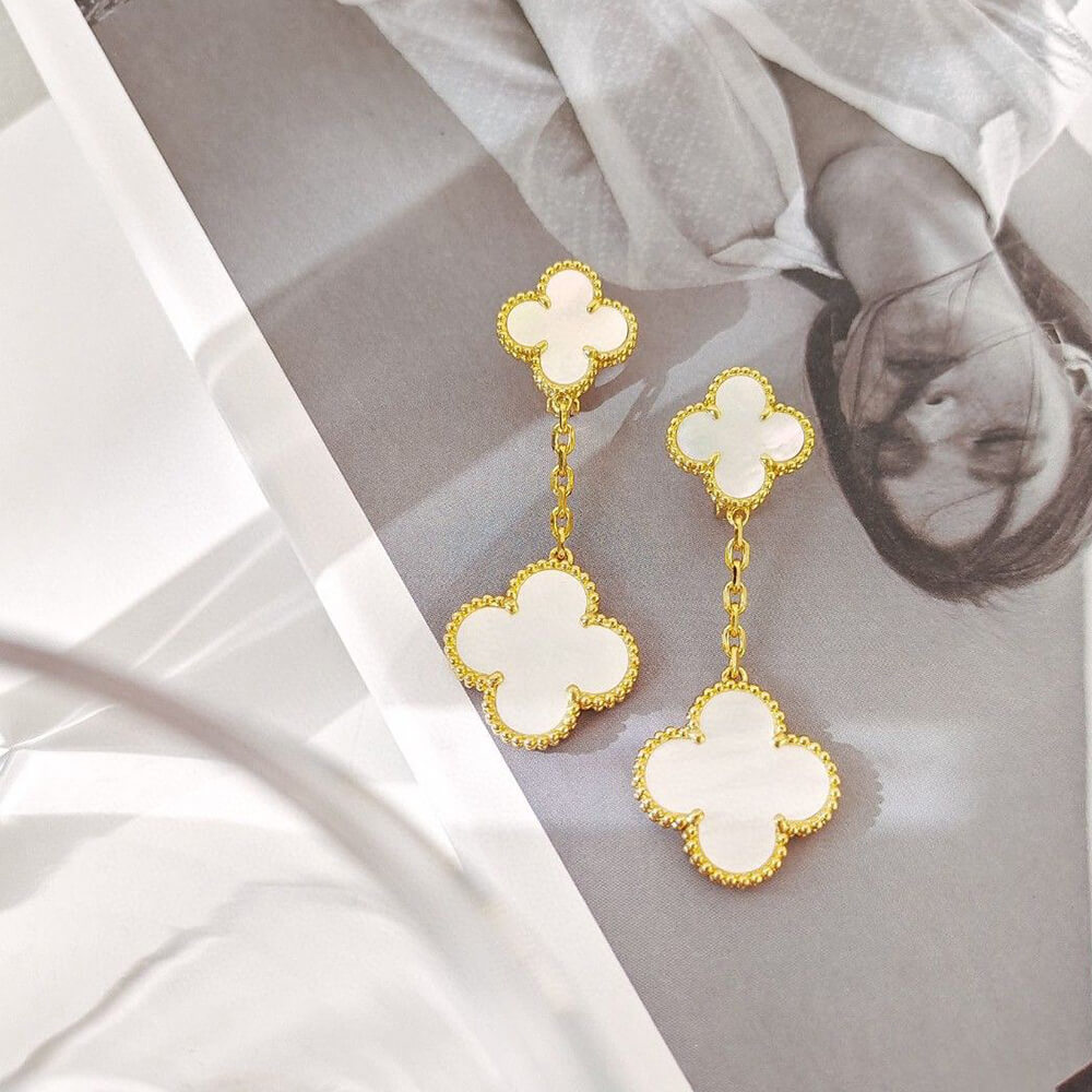 V*n Cl**f & ARPELS 2 Motif Magic Alhambra Earring(HIGH-END GRADE)