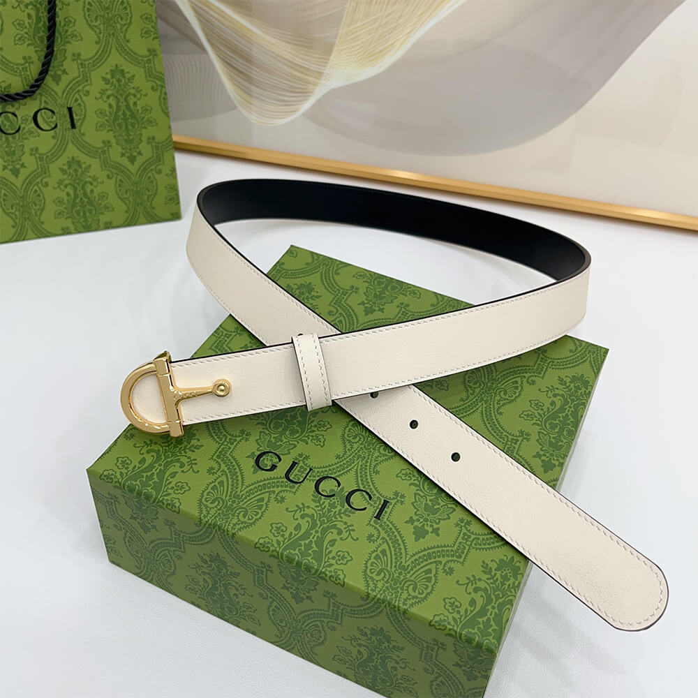 Gvc*1 Thin belt with half-Horsebit buckle