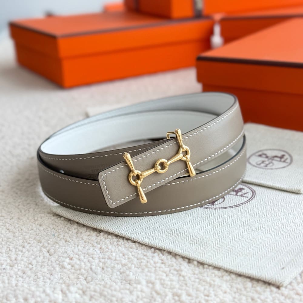 H**me5 H Equestre belt buckle & Reversible leather strap 24 mm