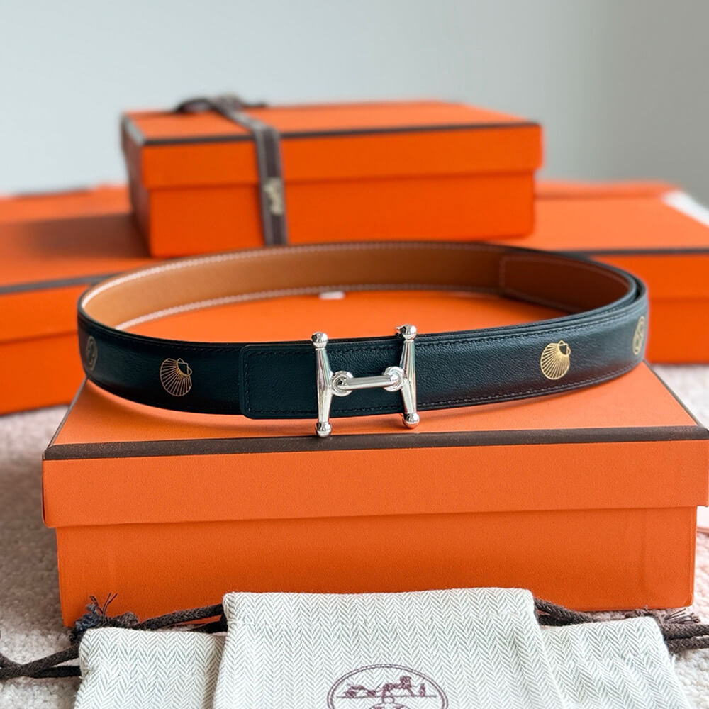 H**me5 Mors H buckle & H**me5 sur Mer reversible leather strap 24 mm
