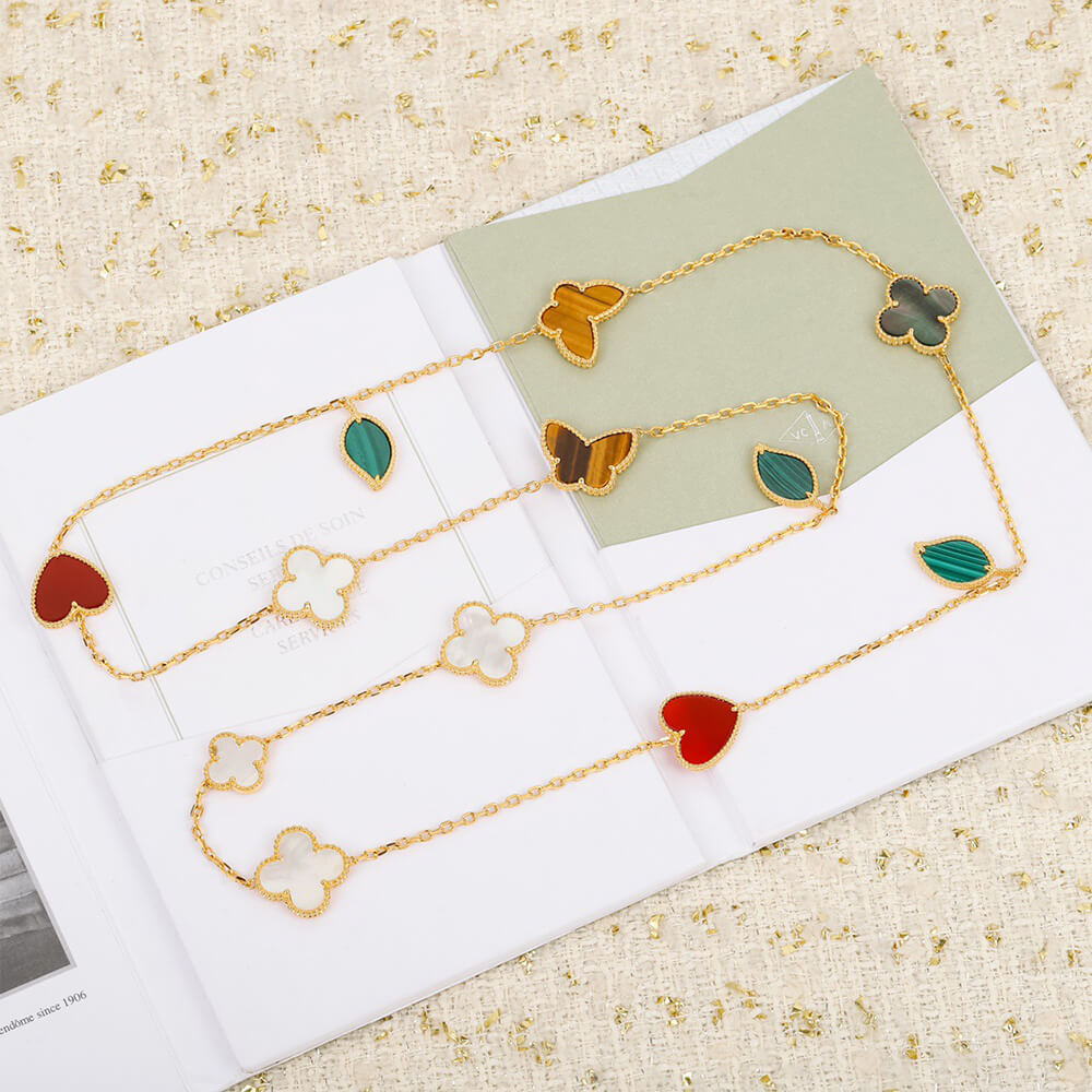 VCA Lucky Alhambra long necklace, 12 motifs