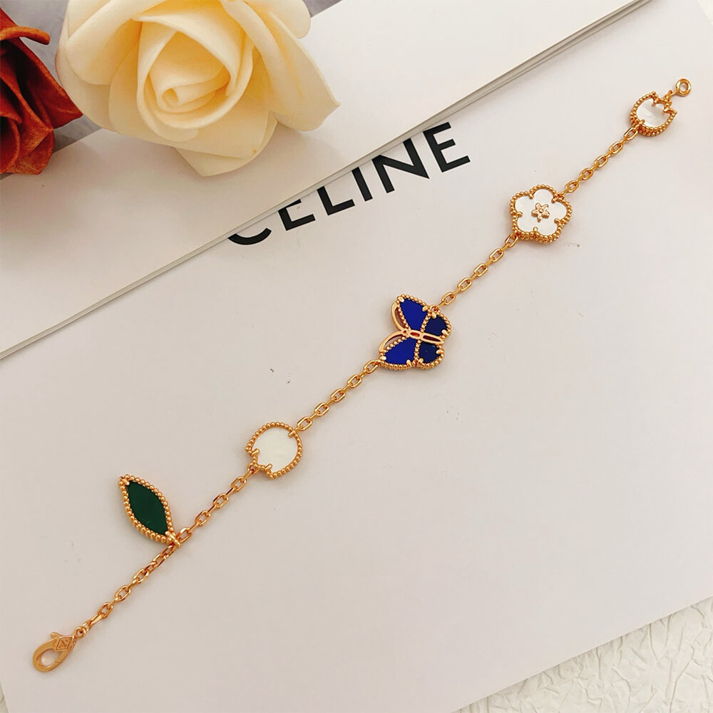 VCA Lucky Spring Butterfly bracelet, 5 motifs