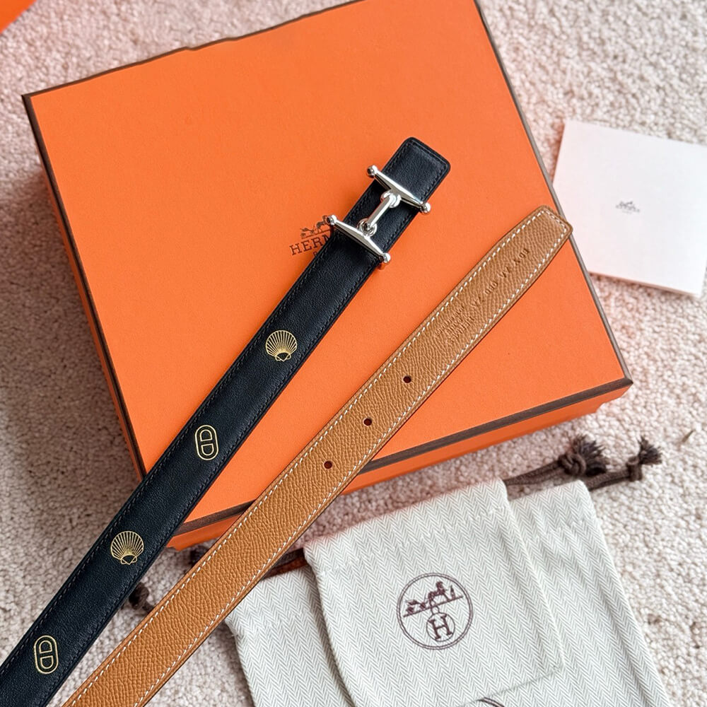 H**me5 Mors H buckle & H**me5 sur Mer reversible leather strap 24 mm