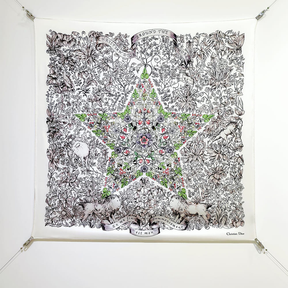 D10r Around the world 90 square scarf
