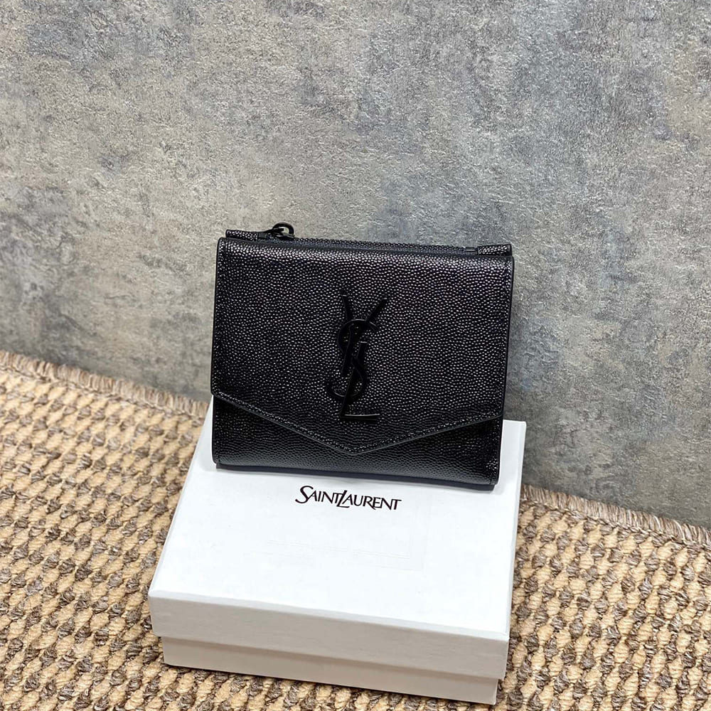 UPTOWN Compact wallet in grain de poudre leather(HIGH-END GRADE)