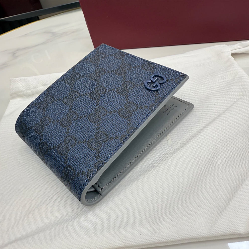 Dusty blue interior GG bi-fold wallet(HIGH-END GRADE)