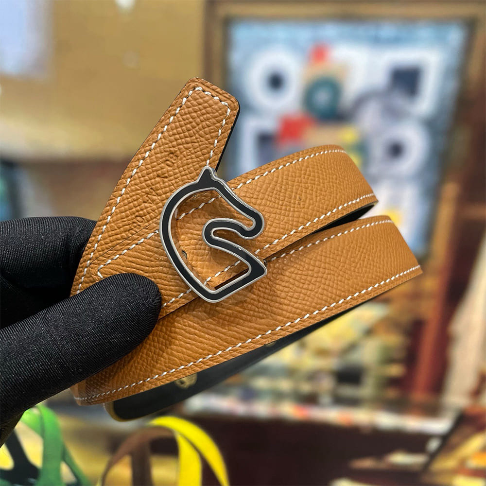 H**me5 Tonnerre Laquée belt buckle & H**me5 sur Mer reversible leather strap, 24 mm