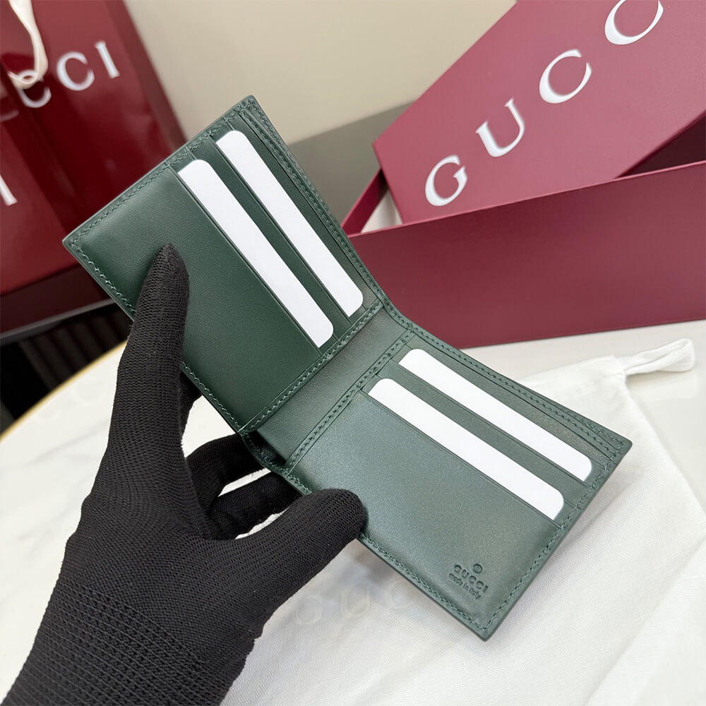 Green interior GG bi-fold wallet(HIGH-END GRADE)