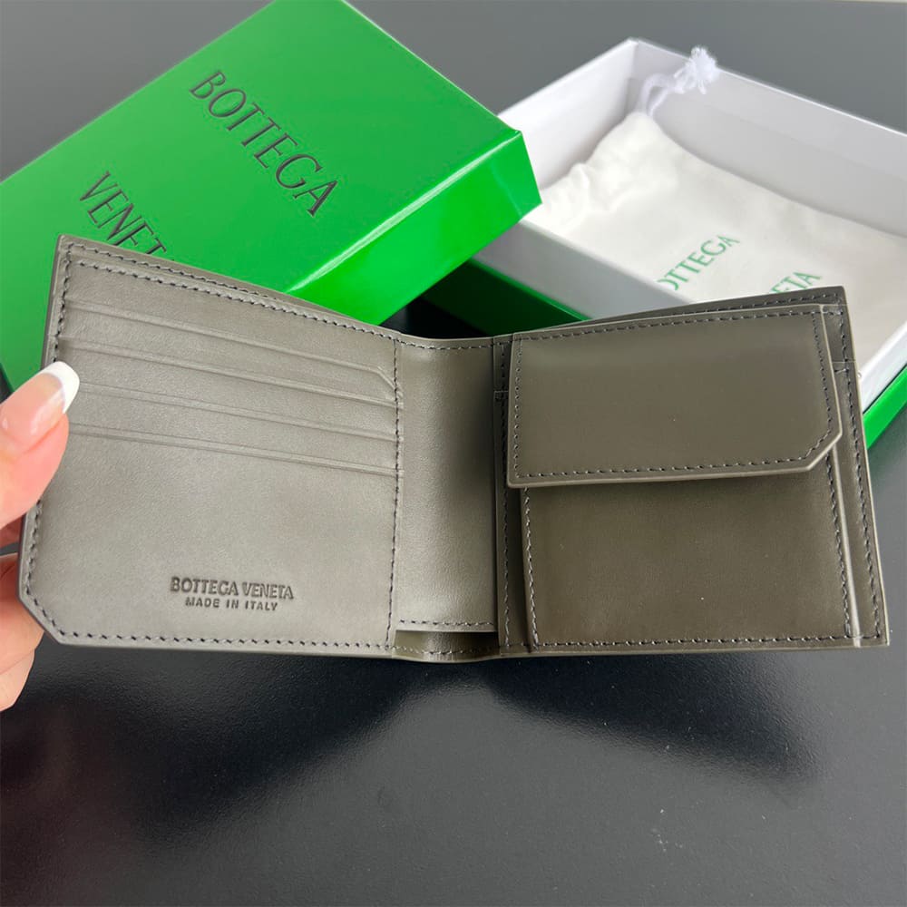 Intrecciato Piccolo Bi-Fold Wallet With Coin Purse(HIGH-END GRADE)