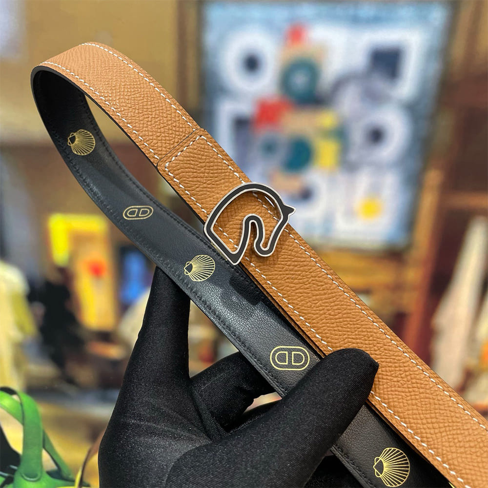 H**me5 Tonnerre Laquée belt buckle & H**me5 sur Mer reversible leather strap, 24 mm