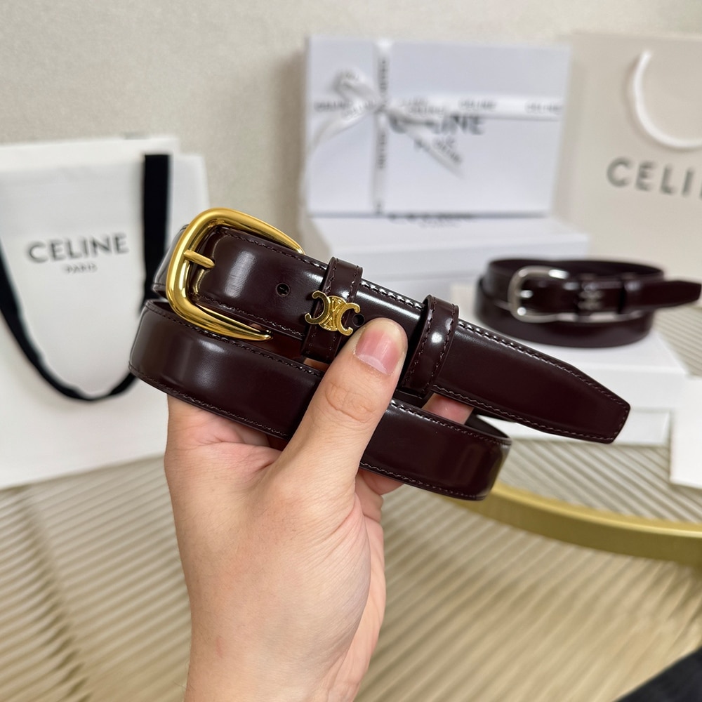 Ce1i*e VIVIENNE BELT 25MM IN Taurillon Leather