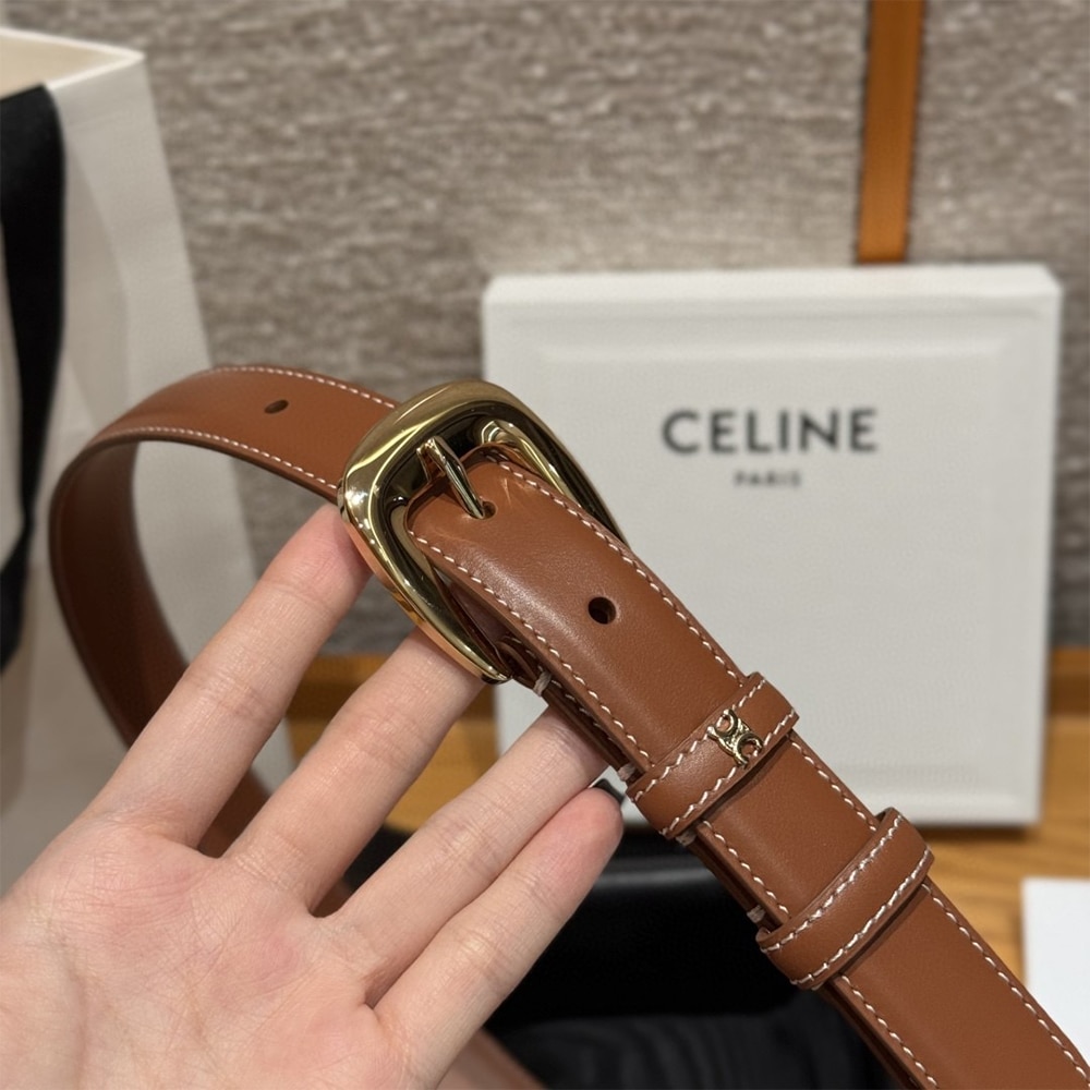 Ce1i*e VIVIENNE BELT 25MM IN Natural Calfskin