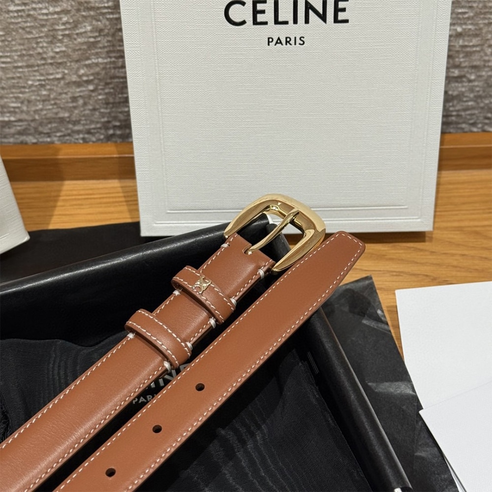 Ce1i*e VIVIENNE BELT 25MM IN Natural Calfskin