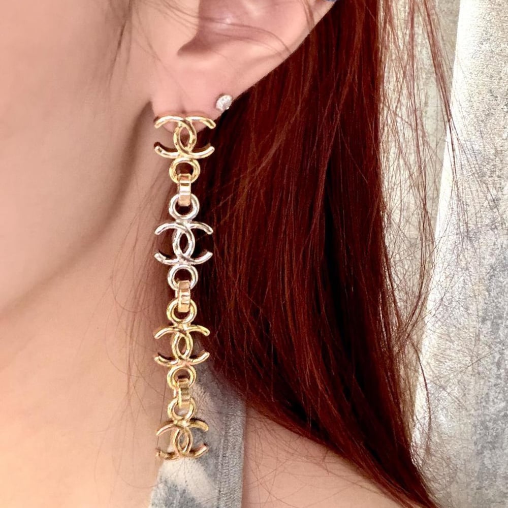 Ch**el Pendant Chain Earrings
