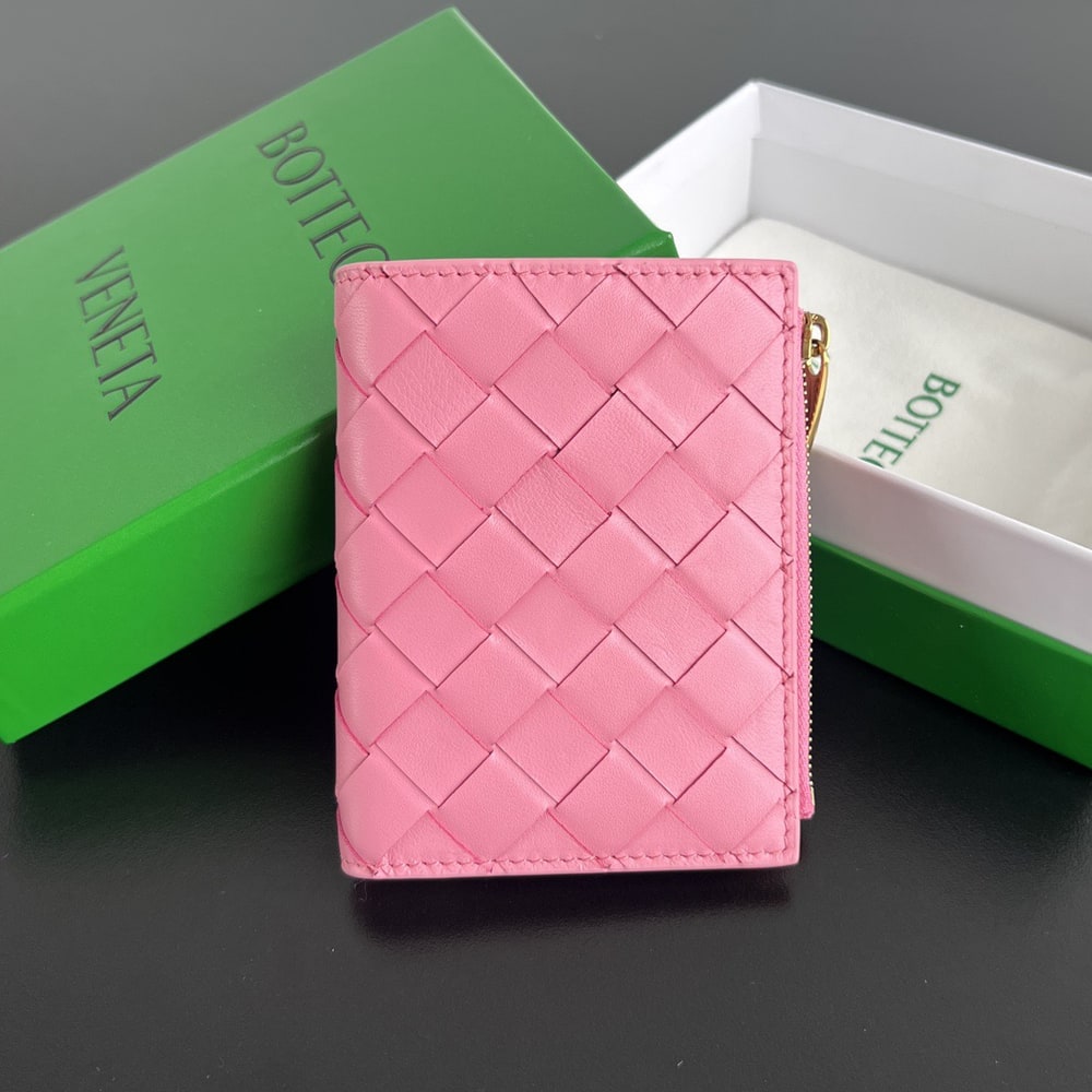 B0tt*ga Ven*ta Intrecciato Small Bi-Fold Wallet(HIGH-END GRADE)