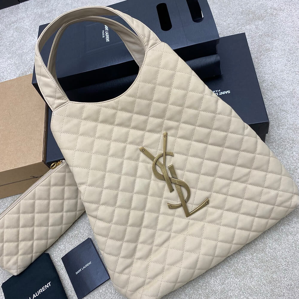 Y51 ICARE maxi shopping bag in quilted nubuck suede(HIGH-END GRADE)