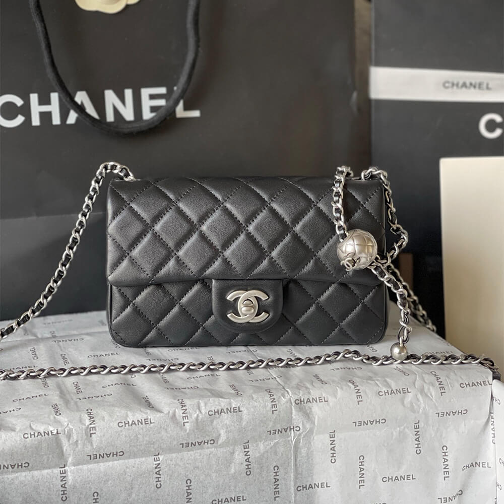 Ch**el Pearl Crush Mini Rectangular Flap