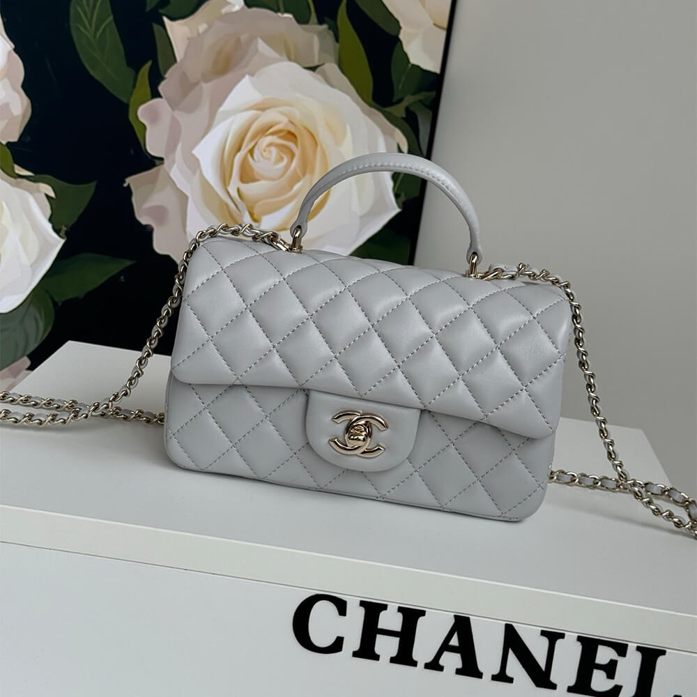 Ch**el Mini Classic Handbag With Top Handle