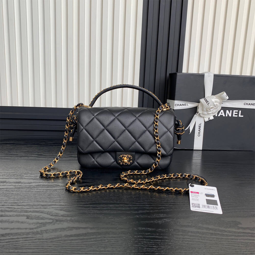 Ch**el Flap Bag with Top Handle(HIGH-END GRADE)