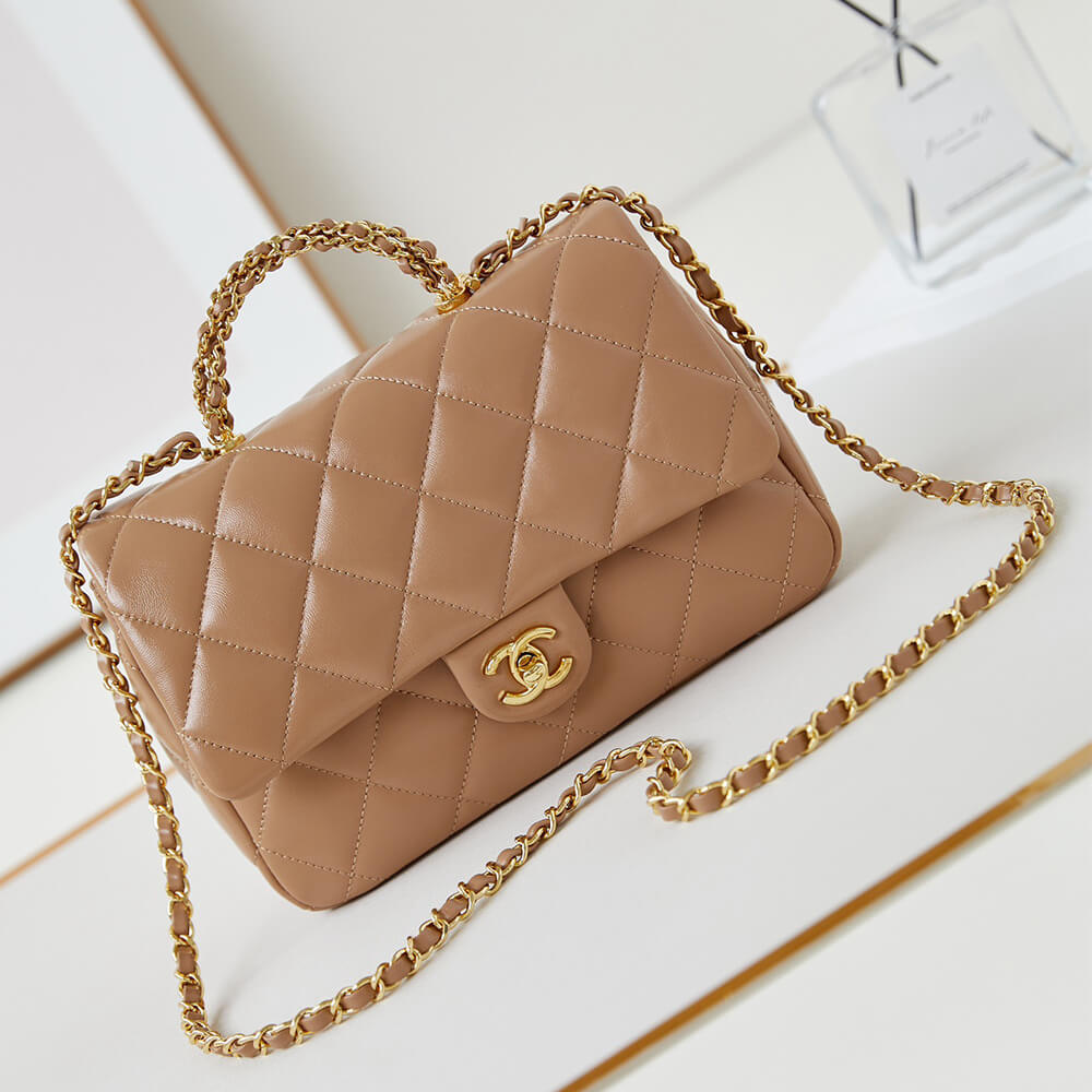 Ch**el Flap Bag with Top Handle