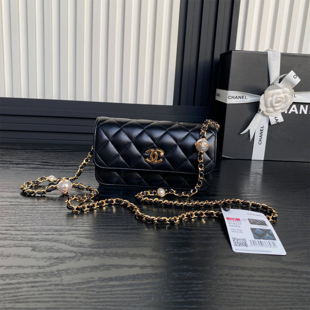 Ch**el Flap Phone Holder with Chain(HIGH-END GRADE)