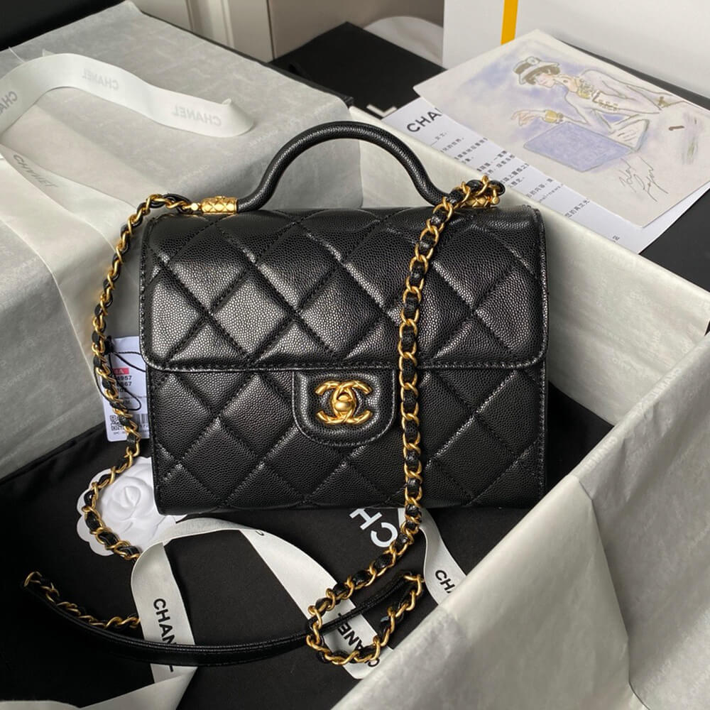 Small FLAP BAG WITH TOP HANDLEE