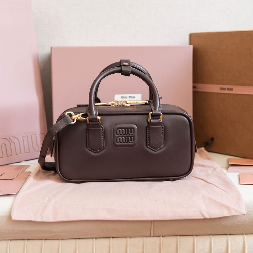 M1um1u Medium Arcadie Leather Bag(HIGH-END GRADE)