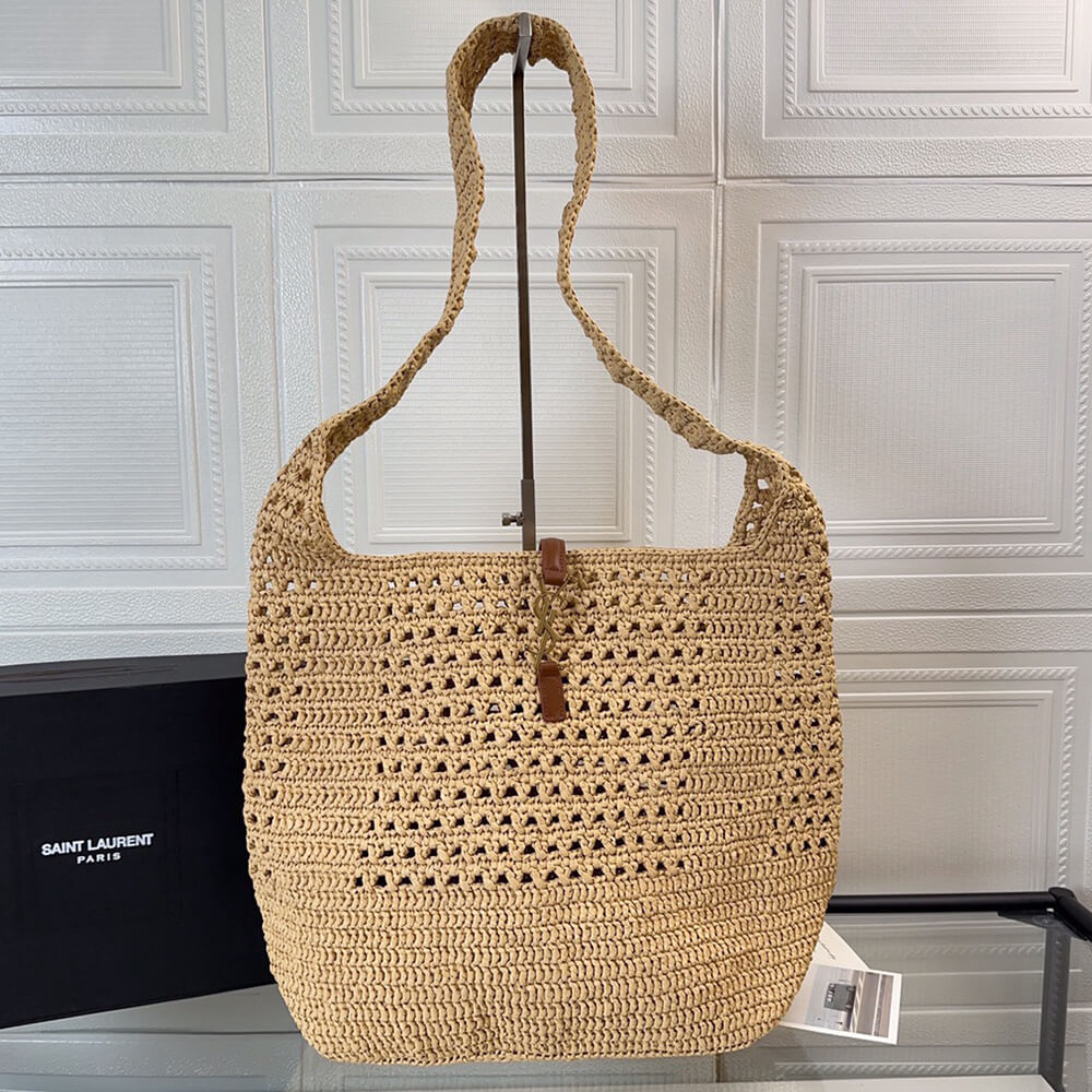 Y51 Hobo Crochet bag in raffia and leather(HIGH-END GRADE)