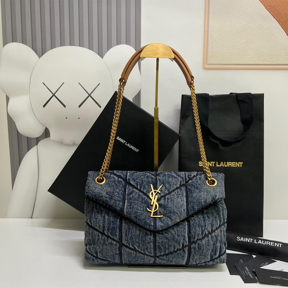 Y51 PUFFER SMALL IN SUEDE AND DENIM
