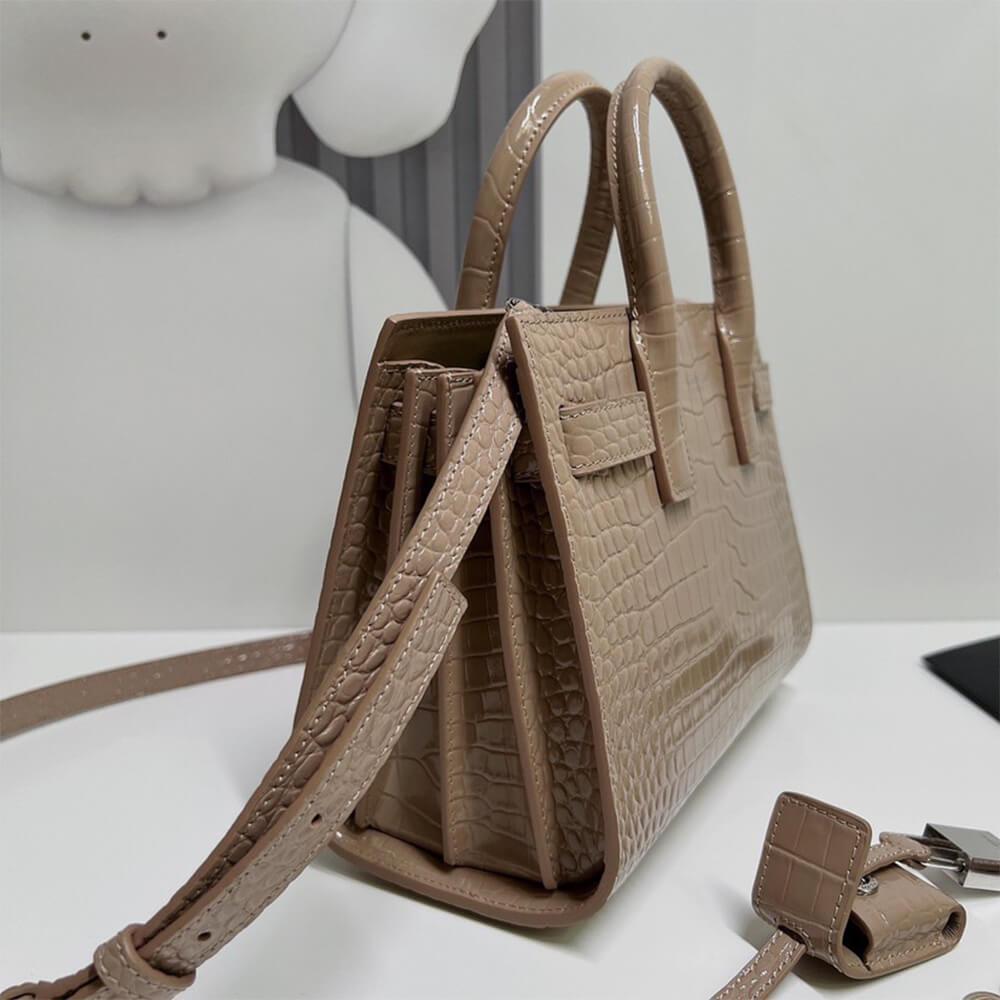 Y51 SAC DE JOUR NANO IN EMBOSSED CROCODILE SHINY LEATHER