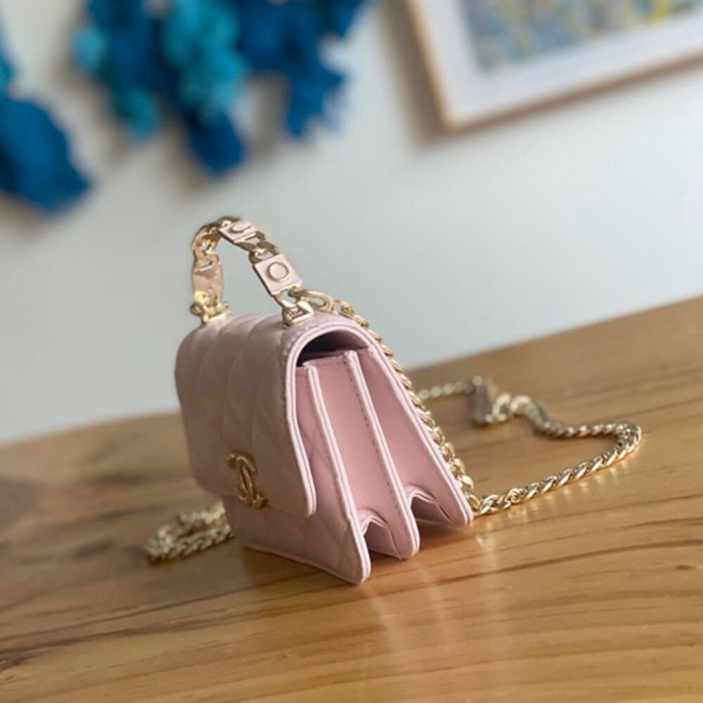 Ch**el mini flap with top handle(HIGH-END GRADE)