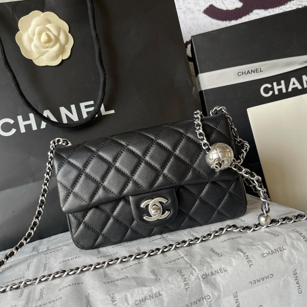 Ch**el Pearl Crush Mini Rectangular Flap