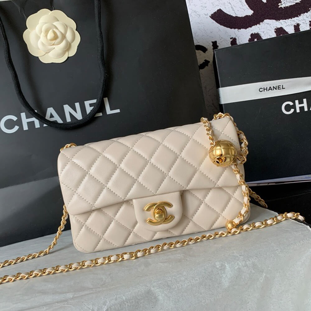 Ch**el Pearl Crush Mini Rectangular Flap