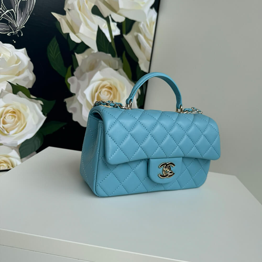 Ch**el Mini Classic Handbag With Top Handle