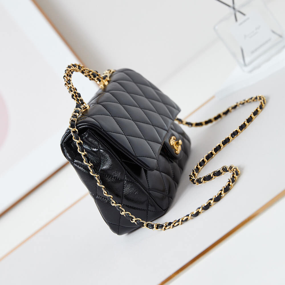 Ch**el Flap Bag with Top Handle