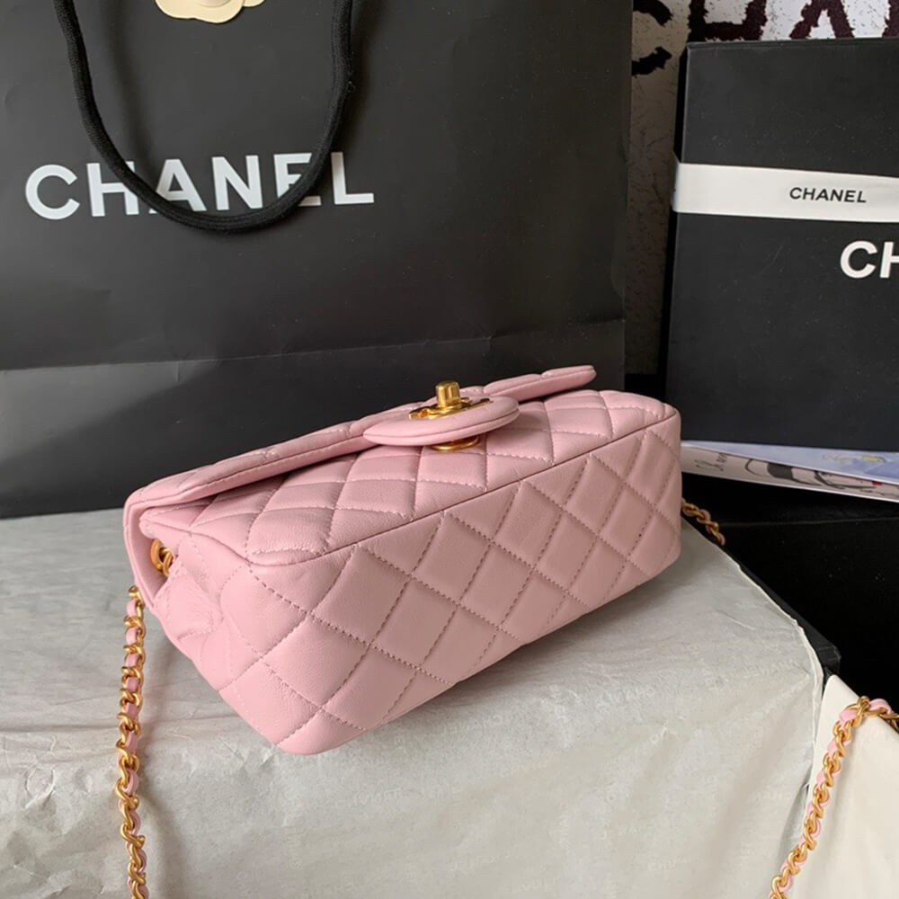 Ch**el Pearl Crush Mini Rectangular Flap