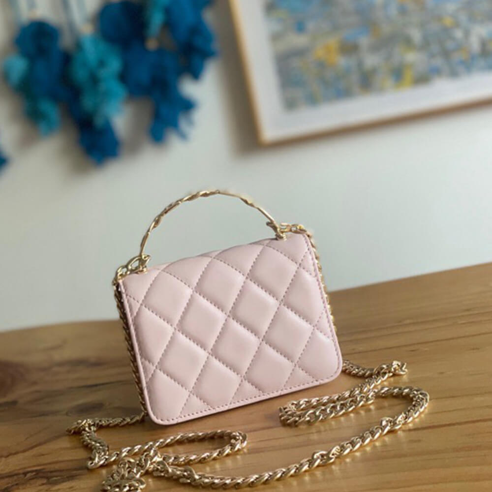 Ch**el mini flap with top handle(HIGH-END GRADE)